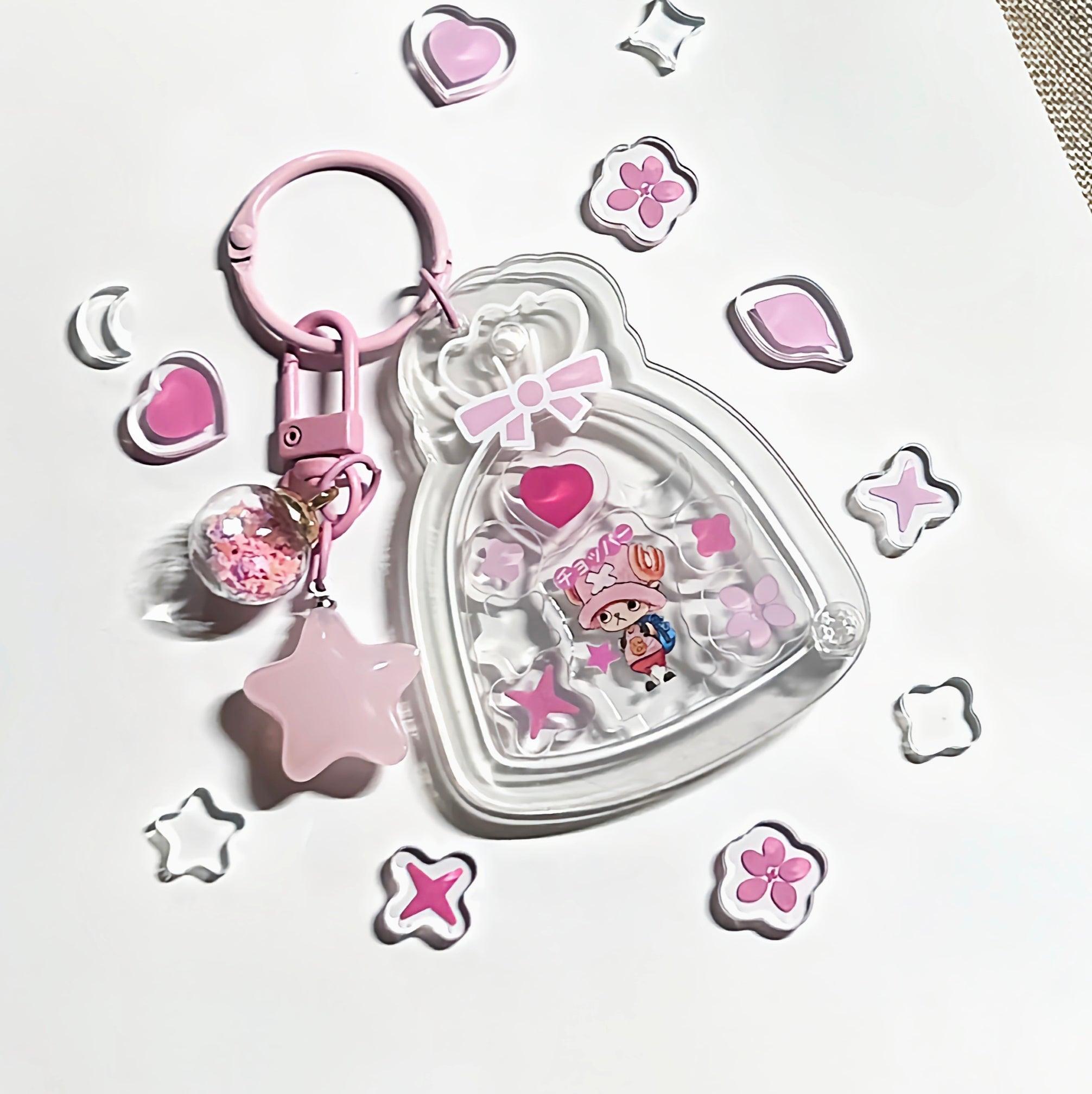 KeychainDIY Custom Shaker Acrylic Keychains Anime Art Acrylic Shaker Charms