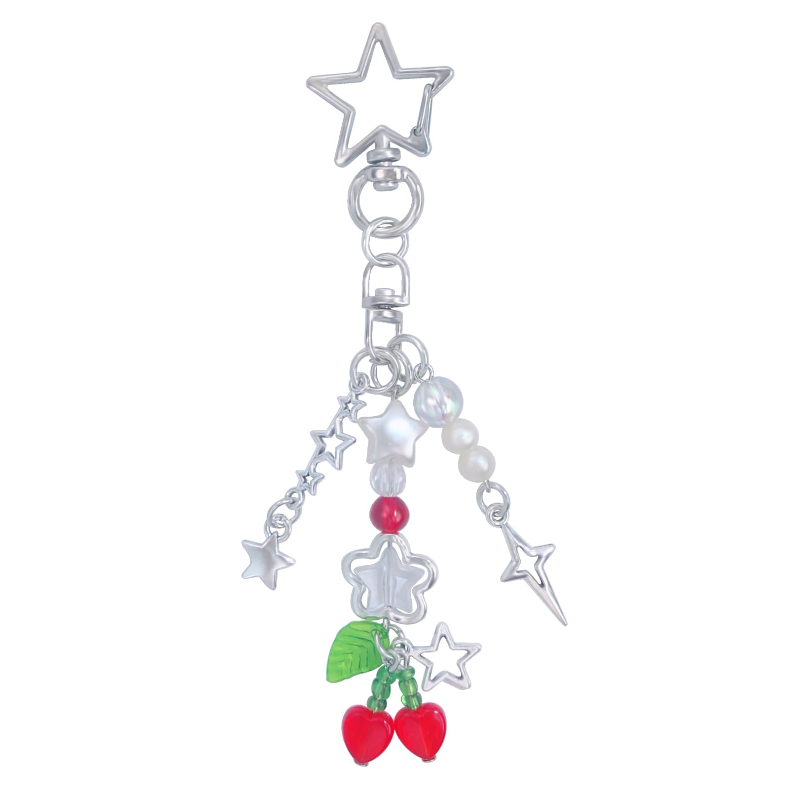 Cute Keychain Aesthetic Y2K Keychain Accessories Heart Butterfly Strawberry Bear Key Chain for Keys Bags Women Gifts