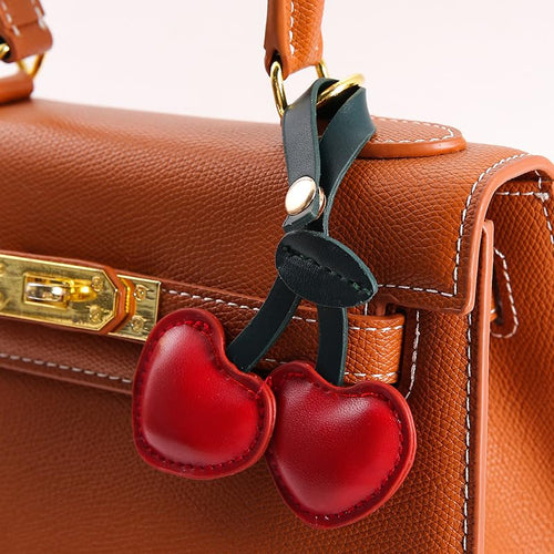 Cute Cherry Strawberry bag charms keychain purse accessories charm for women handbags Kawaii Flower Car Key Chain