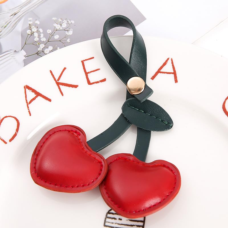 Cute Cherry Strawberry bag charms keychain purse accessories charm for women handbags Kawaii Flower Car Key Chain