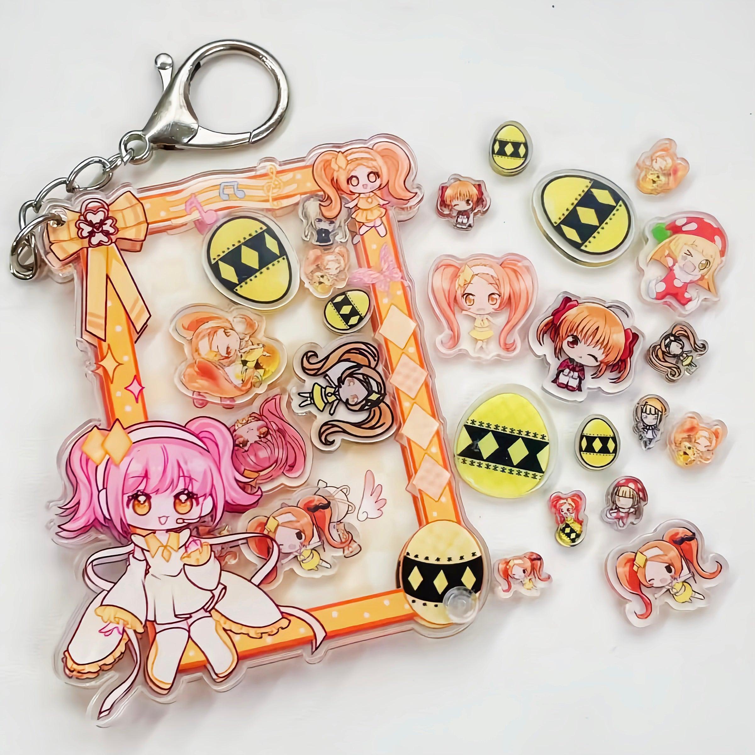 KeychainDIY Custom Shaker Acrylic Keychains Anime Art Acrylic Shaker Charms